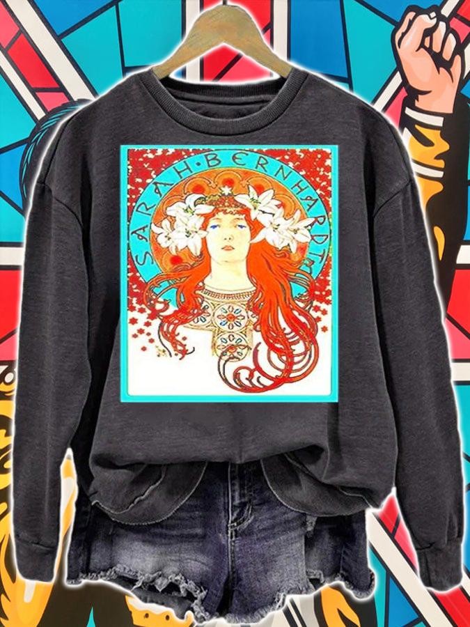 Alphonse Mucha Sarah Bernhardt Long Sleeve T-Shirt t-shirt sweatshirt