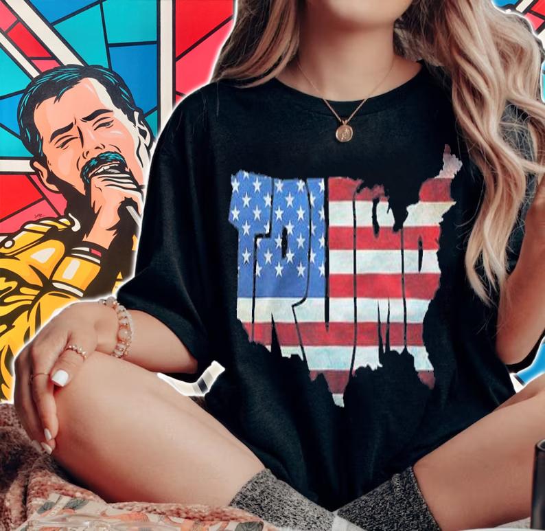 Anti Biden trump U.S Map Vintage United States Map American T-Shirt t-shirt woman shirt
