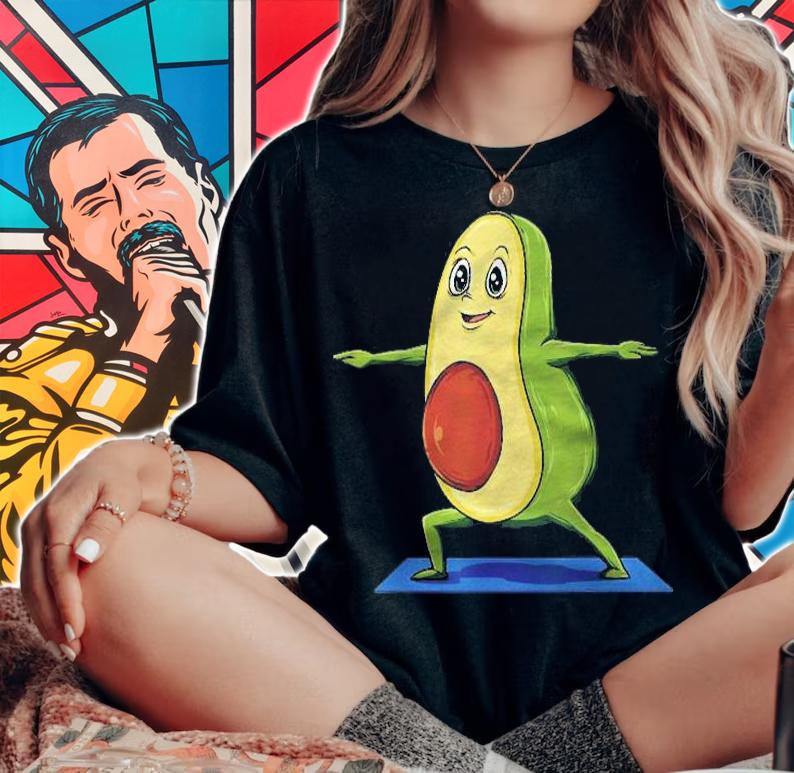 Avocado Yoga Pose Avocado Meditation Avocado Doing Yoga Shirt t-shirt