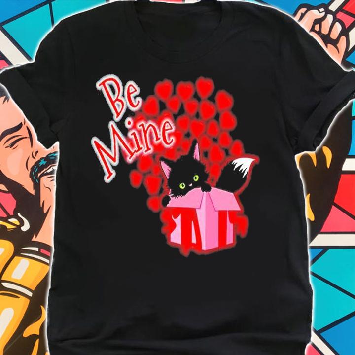 Be Mine Valentines Day Cute Cat Hearts T-Shirt t-shirt shirt