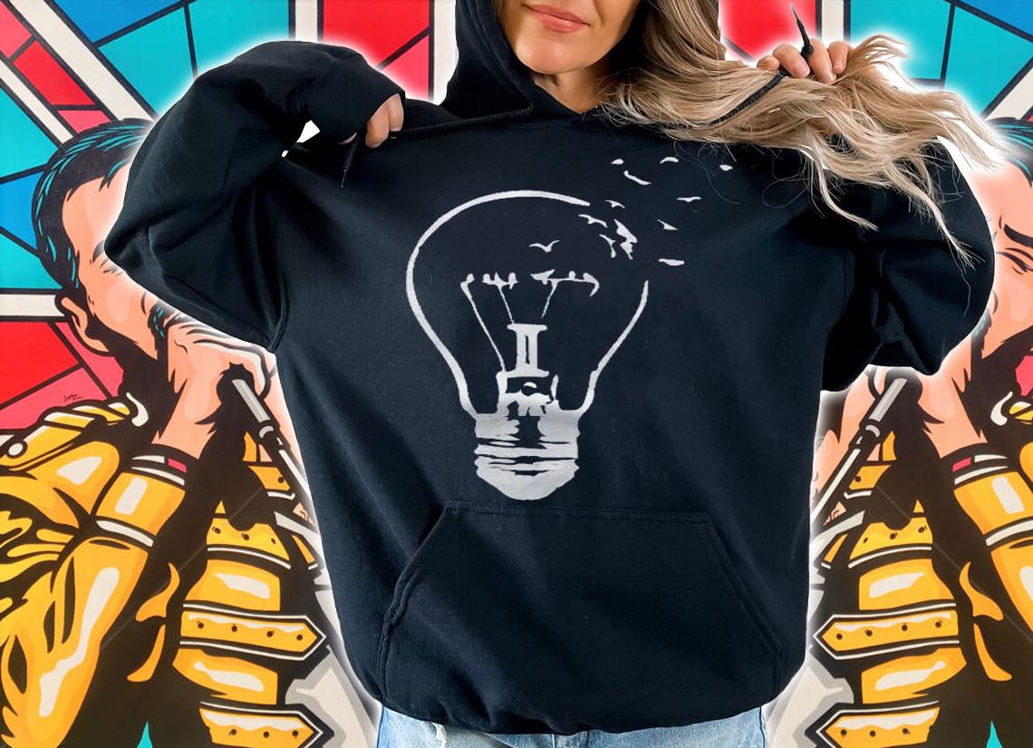 Broken Light Bulb With Escaping Birds Shirt t-shirt hoodie