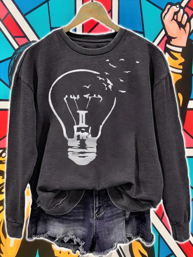 Broken Light Bulb With Escaping Birds Shirt t-shirt sweatshirt