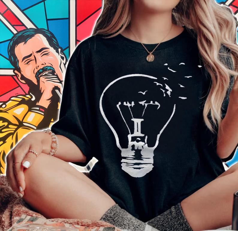 Broken Light Bulb With Escaping Birds Shirt t-shirt woman shirt