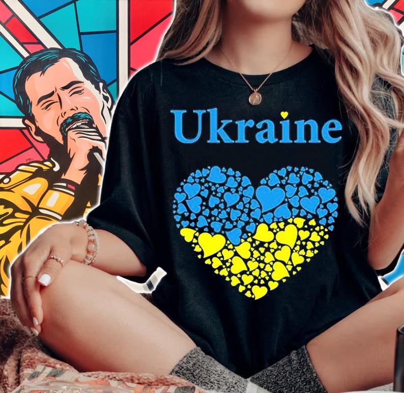 Pride Ukrainian Heart Flag Glory To Ukraine T-Shirt t-shirt