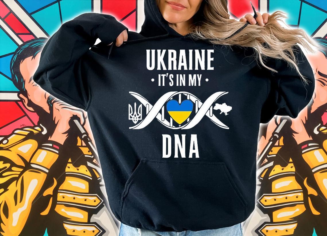 It's In My DNA Ukrainian Gifts Vyshyvanka Kozak Ukraine Flag T-Shirt t-shirt