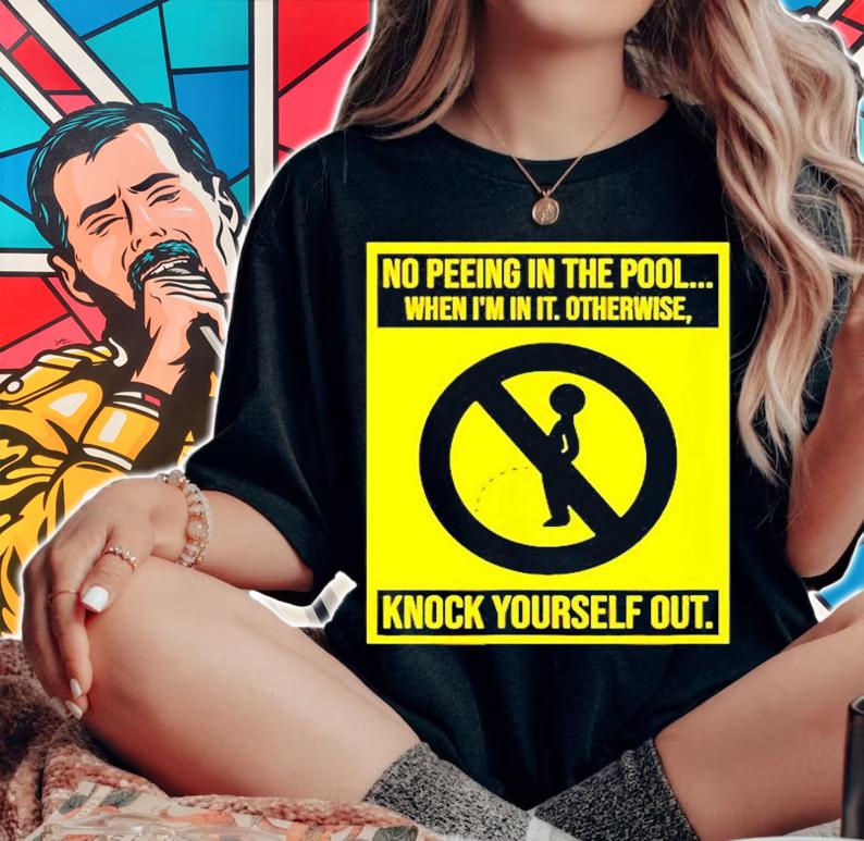 No Peeing I Pee In The Pool Sarcastic Swim Swimmer T-Shirt t-shirt woman shirt
