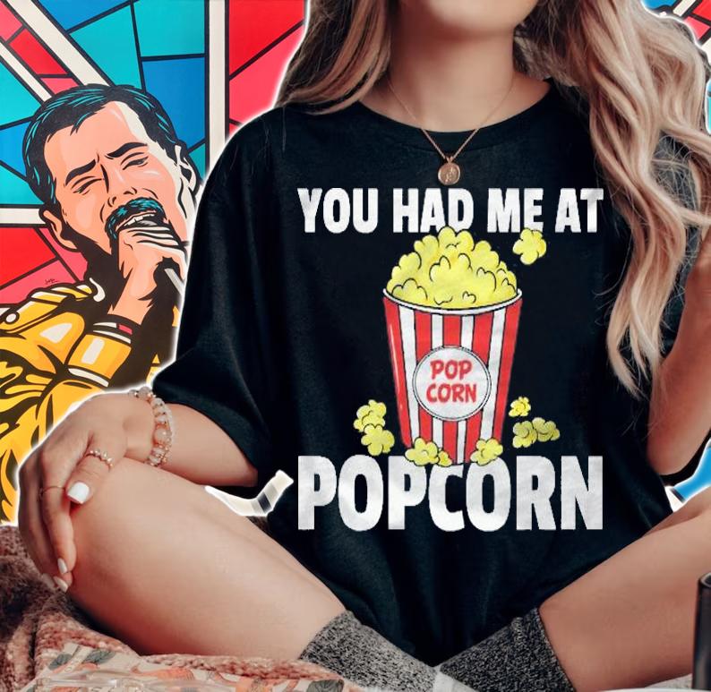 Popcorn Gift Cinema Movie Snack Shirt t-shirt woman shirt