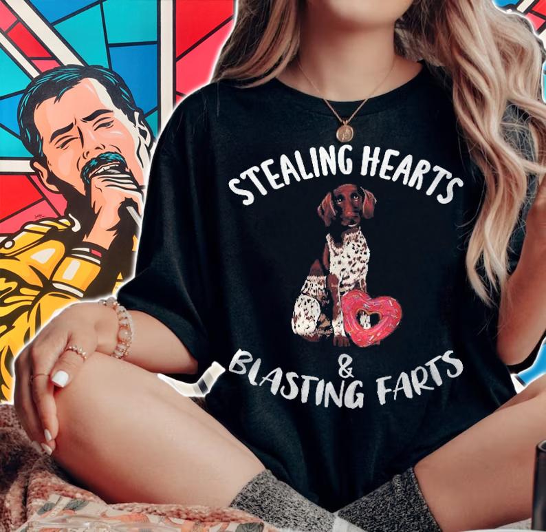 Stealing Hearts Blasting Farts German Shorthaired Pointer T-shirt t-shirt