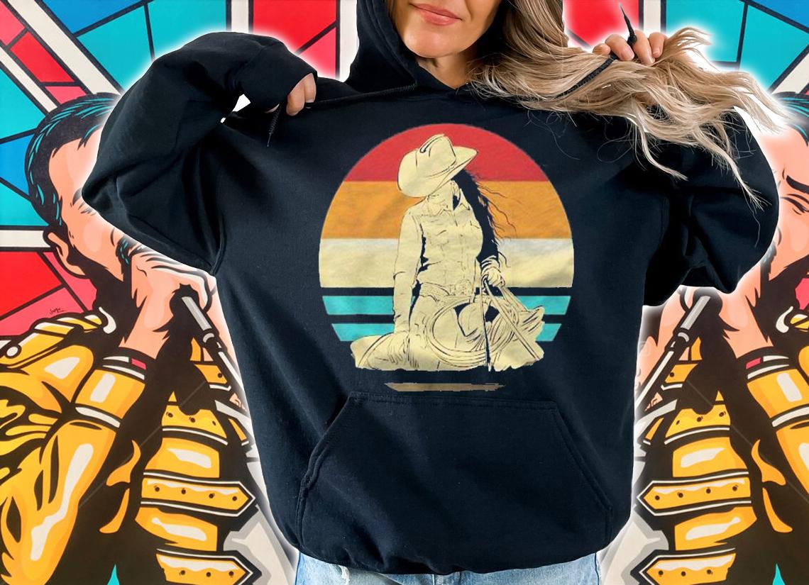 Western Riding Western Rider Riding Cowgirl Retro Vintage Shirt t-shirt hoodie