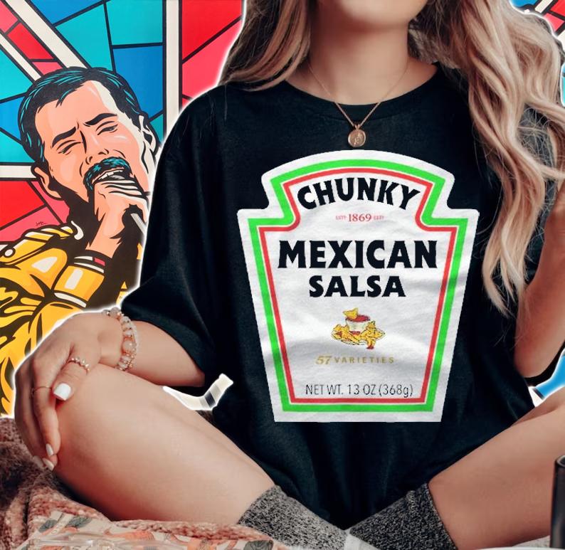 Halloween Matching Costume Chunky Mexican Salsa Bottle Label Shirt t-shirt