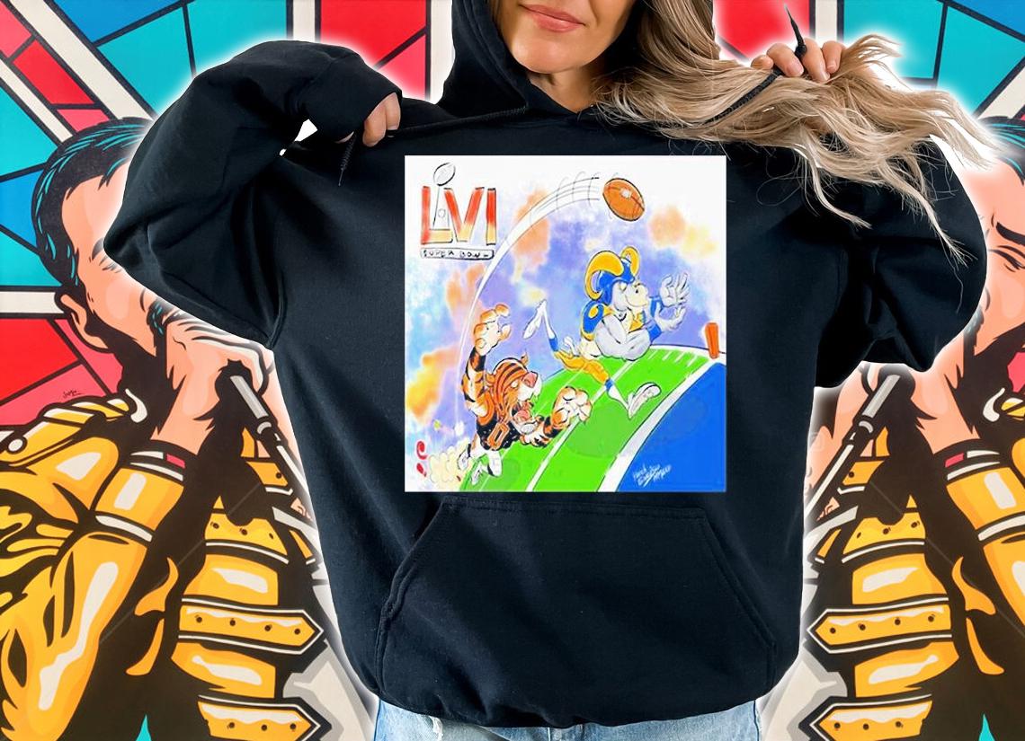 Cincinnati Bengals Tiger And Los Angeles Rams Goat LVI Super Bowl T-Shirt t-shirt hoodie