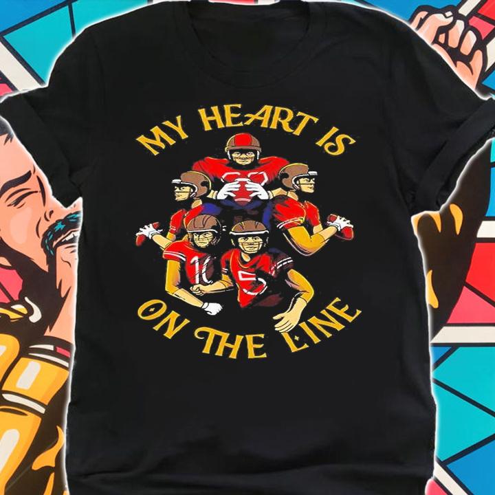 My Heart Is On The Line Sport Field Football T-Shirt t-shirt