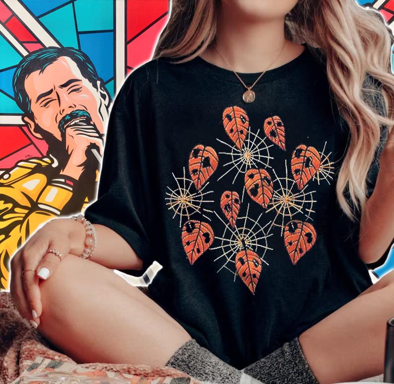 Orange Leaves With Holes And Spiderwebs Classic Shirt t-shirt