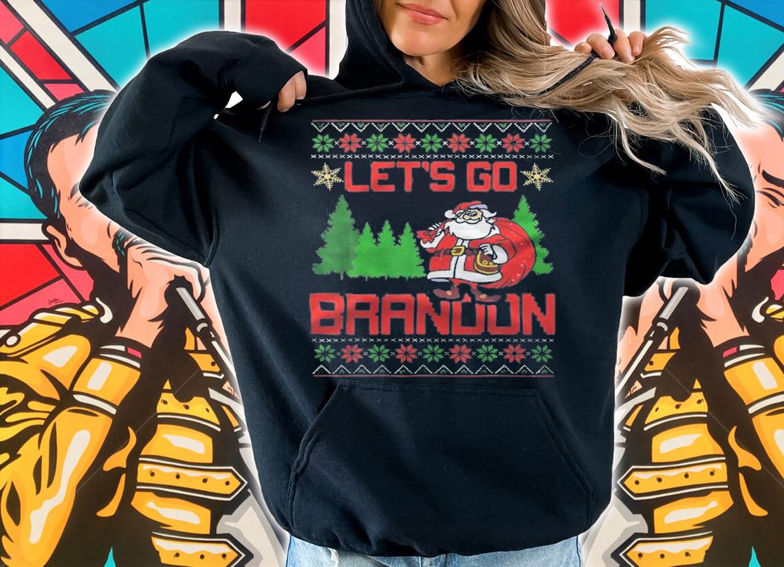 Let's Go Brandon Santa Ugly Christmas Funny Santa Claus T-Shirt t-shirt hoodie