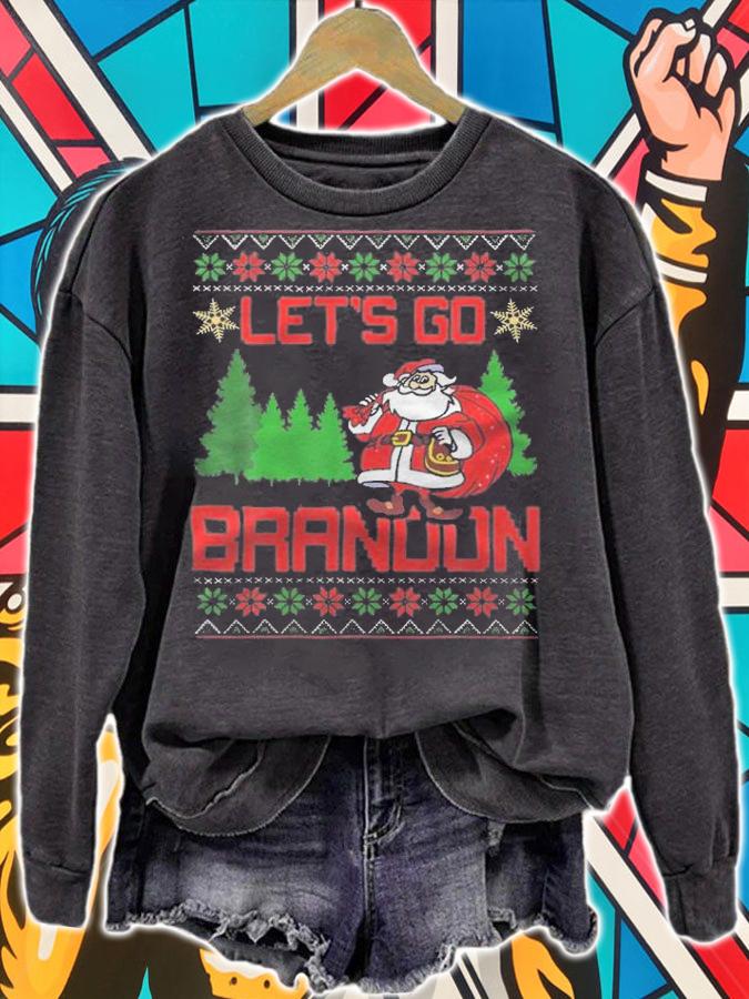 Let's Go Brandon Santa Ugly Christmas Funny Santa Claus T-Shirt t-shirt sweatshirt