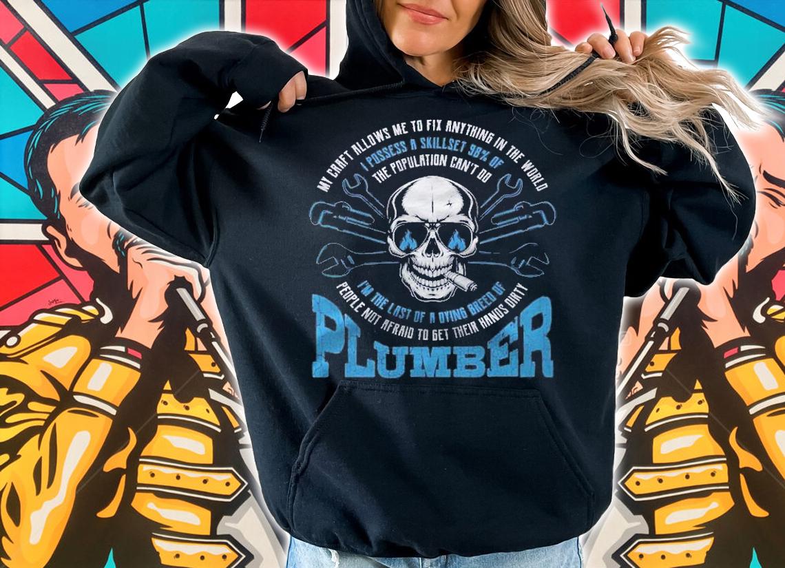 Plumbing Workers Cool Vintage Skull Plumber Shirt t-shirt hoodie