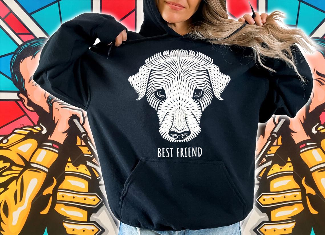 Vintage Dog Woodcut Best Friend T-Shirt t-shirt hoodie