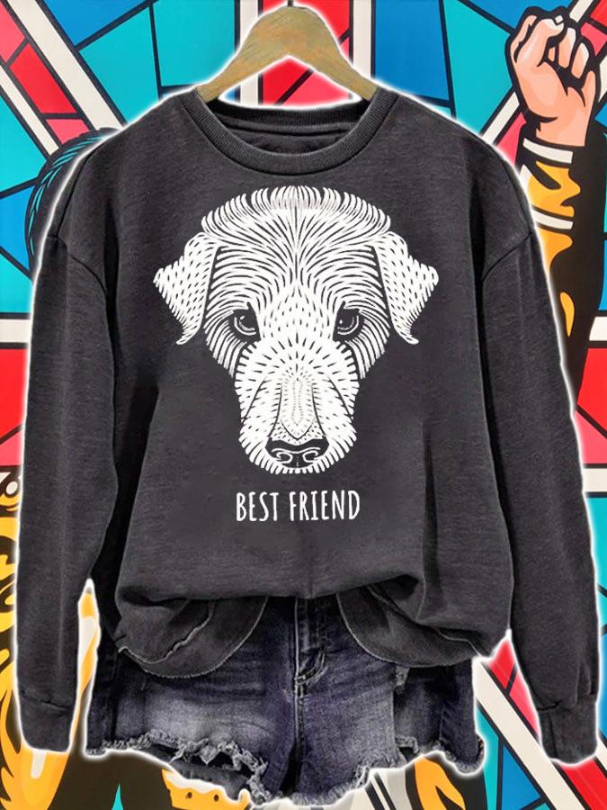 Vintage Dog Woodcut Best Friend T-Shirt t-shirt sweatshirt