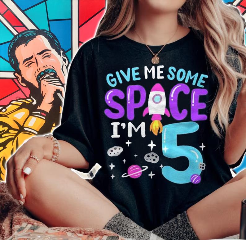 Kids 5Th Birthday IM 5 Space Rocket Astronaut Themed Birthday Shirt t-shirt woman shirt