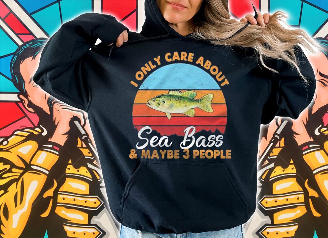 Retro Style Sunset Sea Bass Fishing Shirt t-shirt hoodie