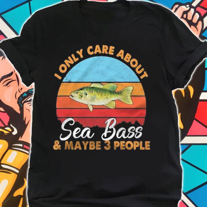 Retro Style Sunset Sea Bass Fishing Shirt t-shirt shirt