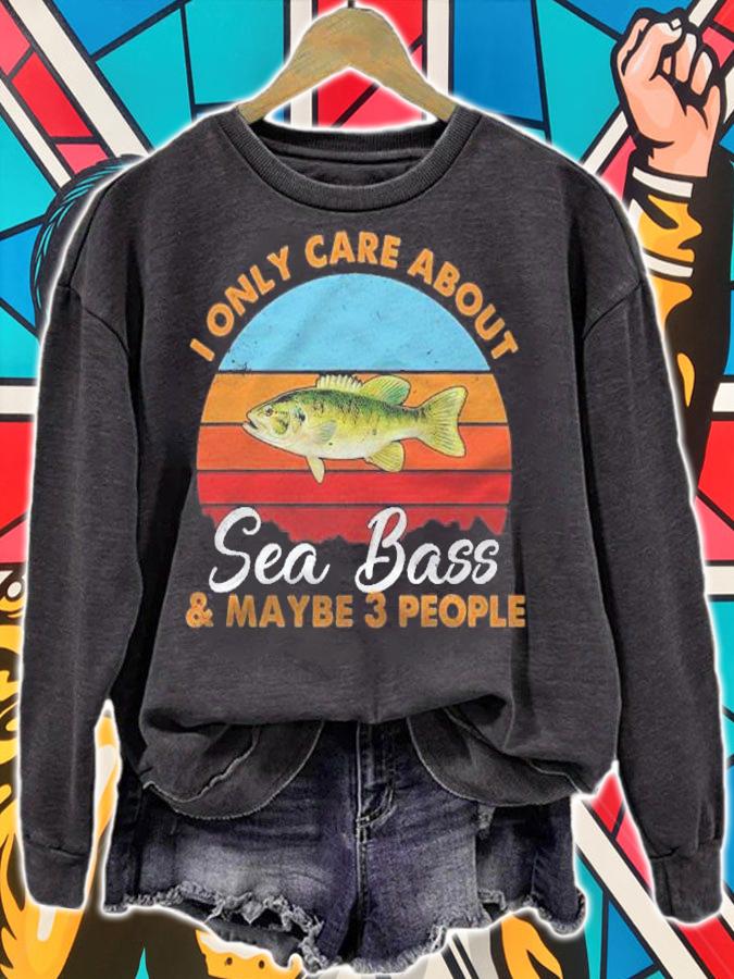 Retro Style Sunset Sea Bass Fishing Shirt t-shirt sweatshirt