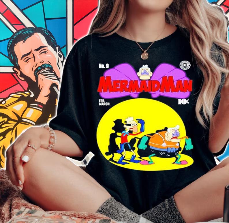 Spongebob Mermaid Man And Barnacle Shirt t-shirt woman shirt