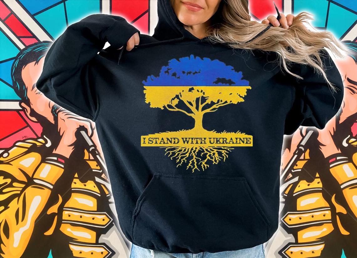 Ukrainian Flag Tree, Support Ukraine Stand With Ukraine T-Shirt t-shirt
