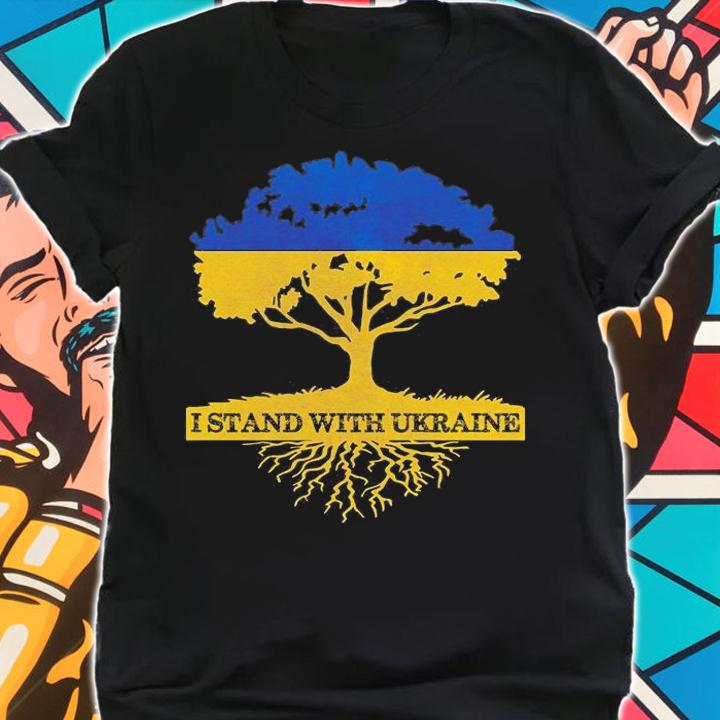 Ukrainian Flag Tree, Support Ukraine Stand With Ukraine T-Shirt t-shirt
