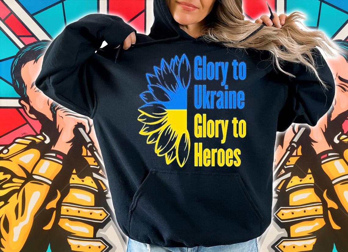 Glory To Ukraine Glory To Heroes Ukrainian Motto Peace Ukraine T-Shirt t-shirt hoodie