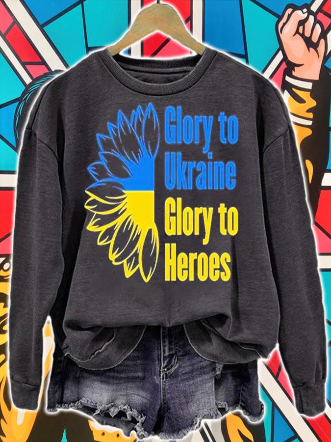 Glory To Ukraine Glory To Heroes Ukrainian Motto Peace Ukraine T-Shirt t-shirt sweatshirt