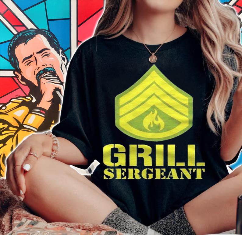 Grill Sergeant Bbq Grilling Military Parody Shirt t-shirt
