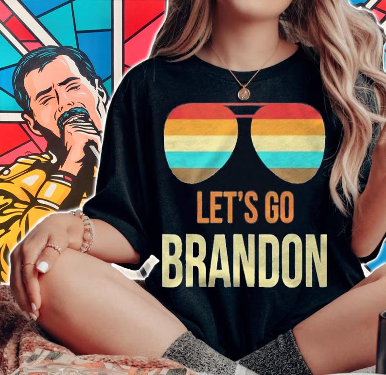 Lets Go Brandon Retro Vintage Sunglasses Shirt t-shirt