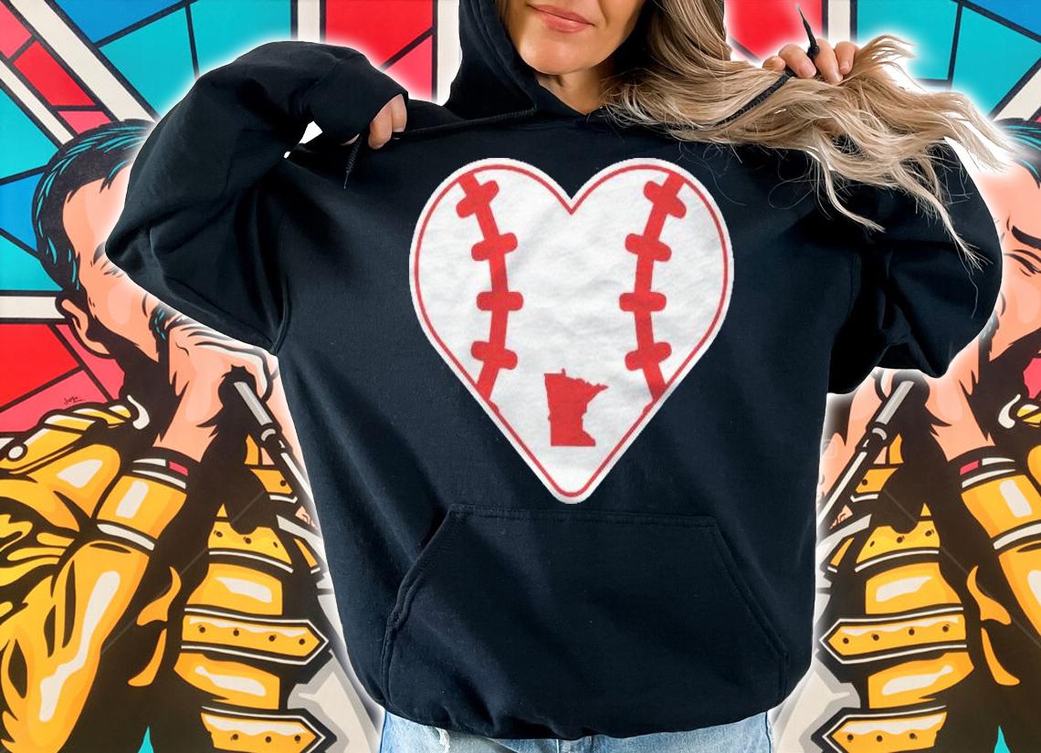 Minnesota Baseball Mn Heart And Stitches Icon Premium Shirt t-shirt hoodie