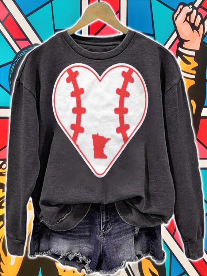 Minnesota Baseball Mn Heart And Stitches Icon Premium Shirt t-shirt sweatshirt