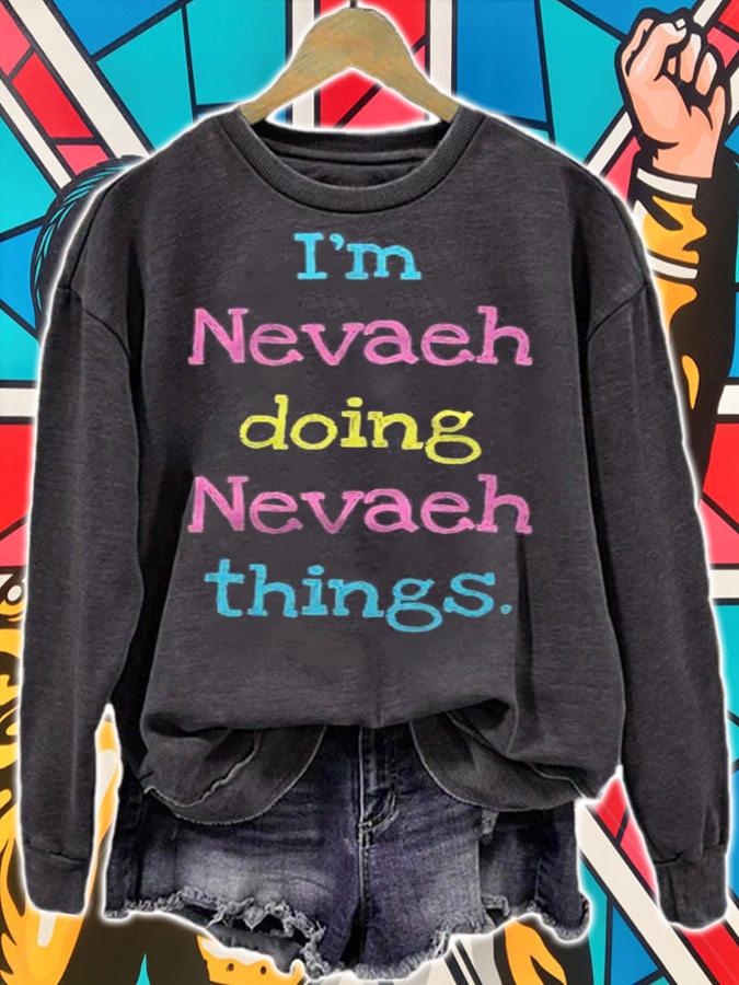 Nevaeh Cute Personalized Text Kids Gift Top For Girls Shirt t-shirt