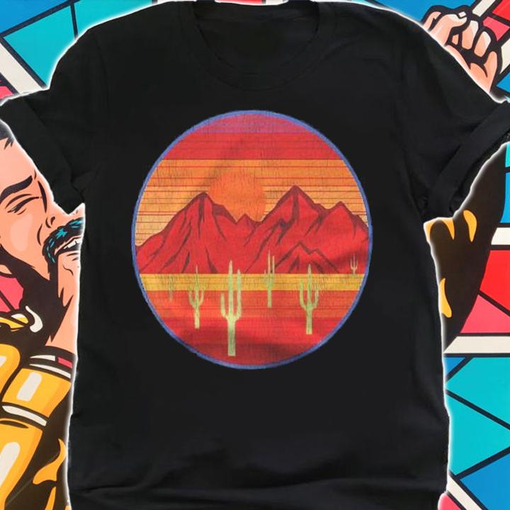 Vintage Southwest Mountain Desert Scene Raglan Baseball Shirt t-shirt shirt