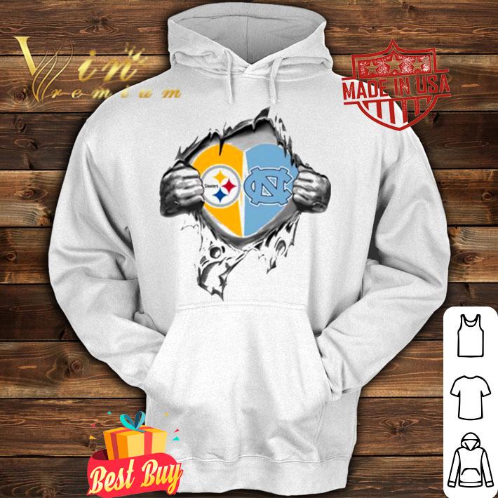 Blood Inside Me Pittsburgh Steelers And North Carolina Tar Heels t-shirt hoodie