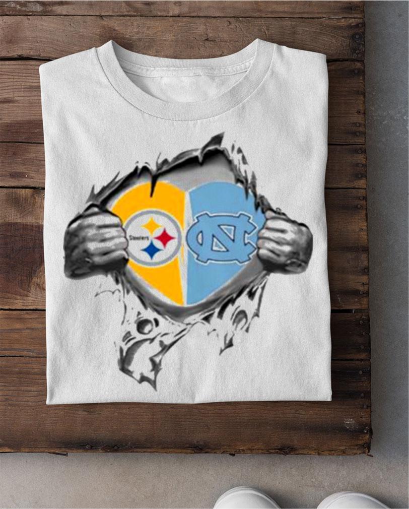 Blood Inside Me Pittsburgh Steelers And North Carolina Tar Heels t-shirt shirt