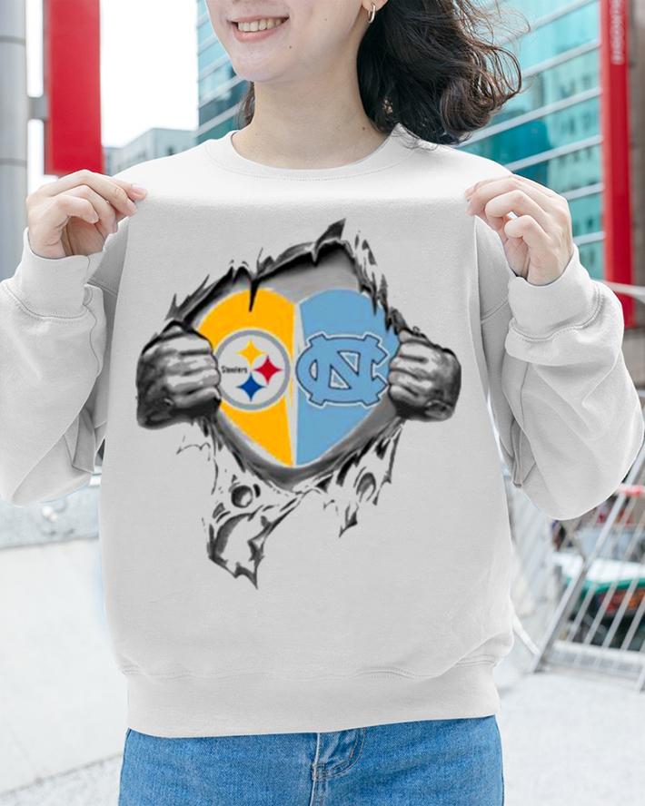 Blood Inside Me Pittsburgh Steelers And North Carolina Tar Heels t-shirt sweatshirt