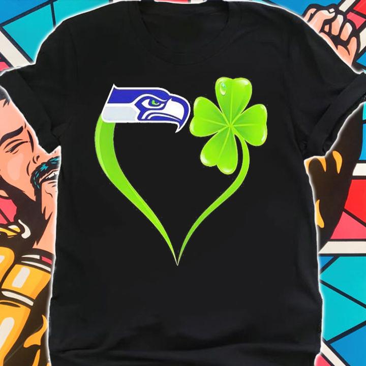 Seattle Seahawks Shamrock Heart St Patrick's Day T-Shirt t-shirt shirt