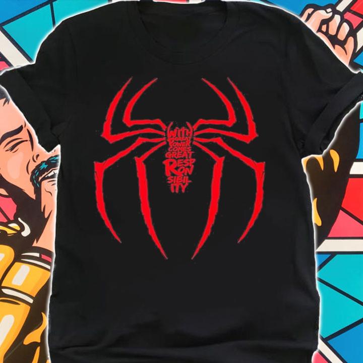 Spider Man with great power comes great responsibility shirt t-shirt shirt