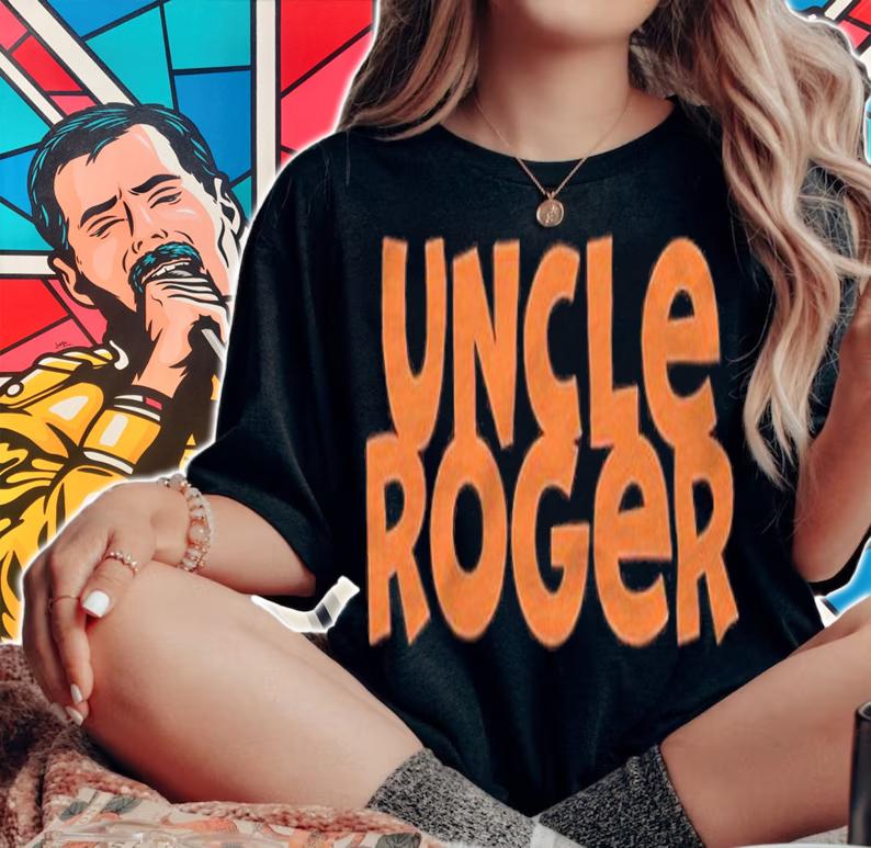 Uncle Roger text logo T-shirt t-shirt