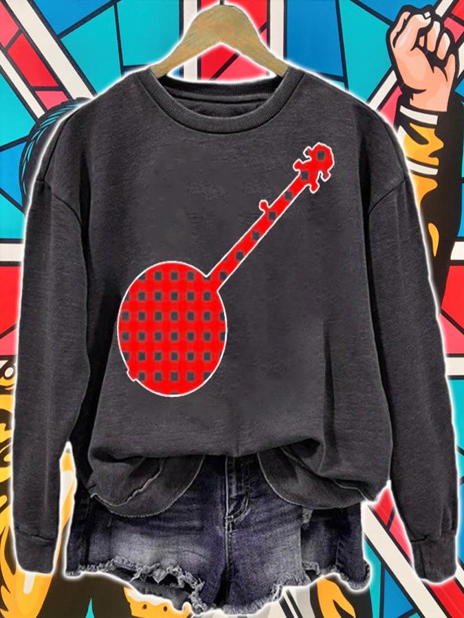 Xmas Matching Family Buffalo Plaid Banjo Christmas Pajama T-Shirt t-shirt sweatshirt