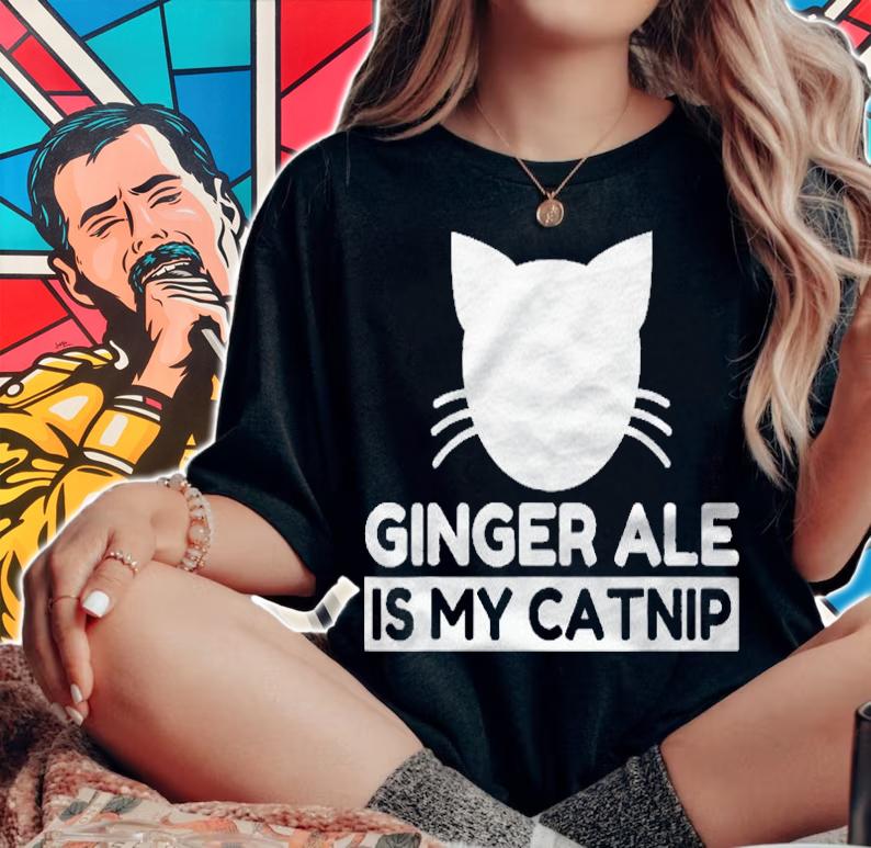 Ginger Ale Lover Funny Cute Cat Gifts Shirt