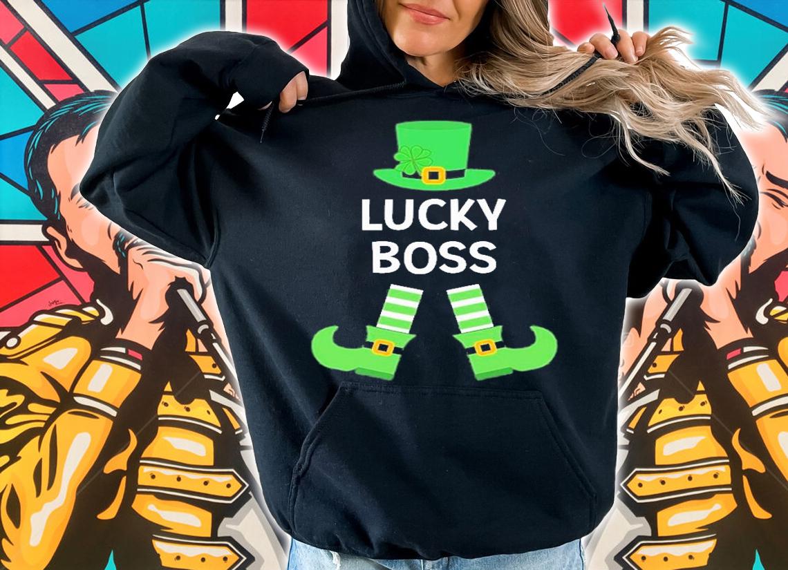 Lucky Boss Leprechaun Hat Legs St Patrick's Day T-Shirt hoodie