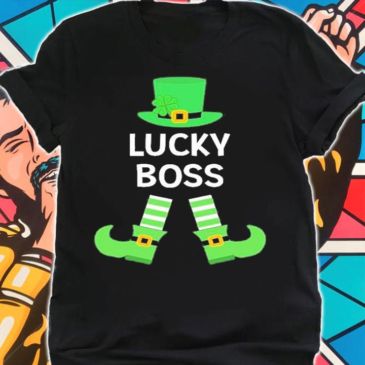 Lucky Boss Leprechaun Hat Legs St Patrick's Day T-Shirt shirt