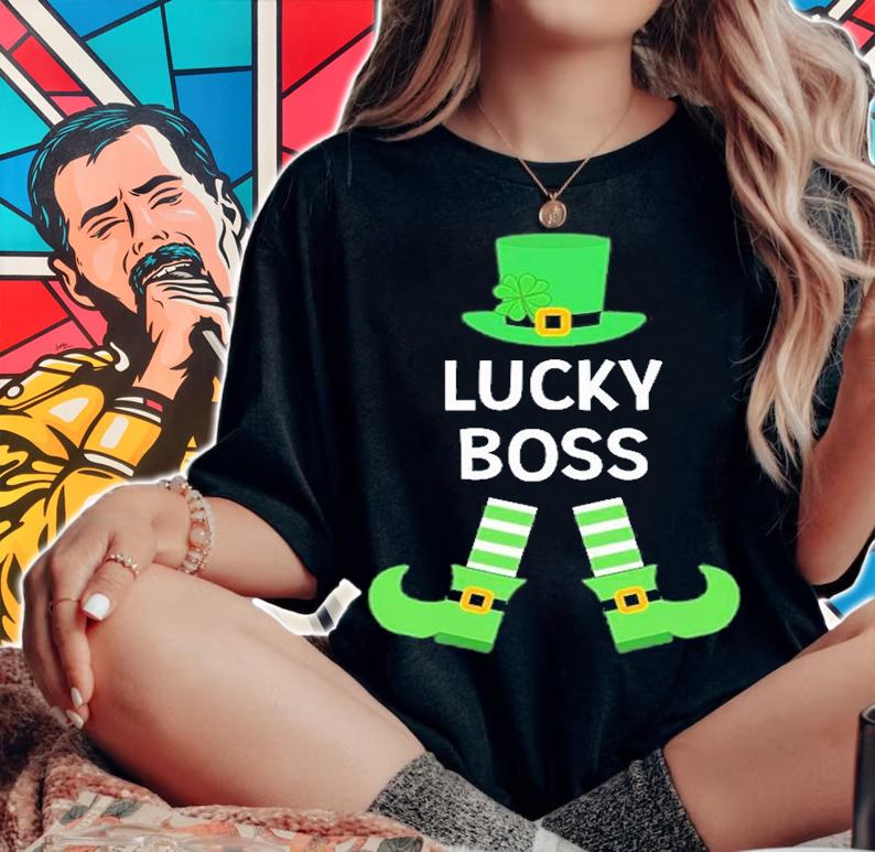 Lucky Boss Leprechaun Hat Legs St Patrick's Day T-Shirt woman shirt