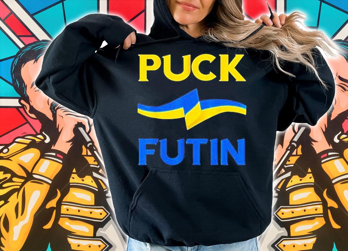 Puck Putin Meme I Stand With Ukraine Ukrainian Lover Support T-Shirt hoodie