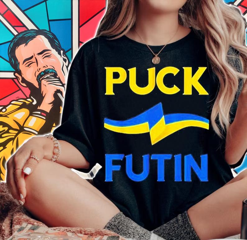 Puck Putin Meme I Stand With Ukraine Ukrainian Lover Support T-Shirt woman shirt